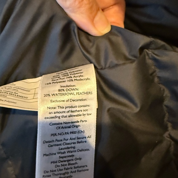 Eddie Bauer Charcoal Men's Superior Down Stadium Coat with Faux Fur Hood - Picture 5 of 5